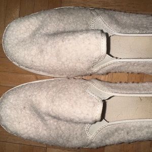 Teddy platform Keds. Cute cozy and minimalist. Cream/off white color.